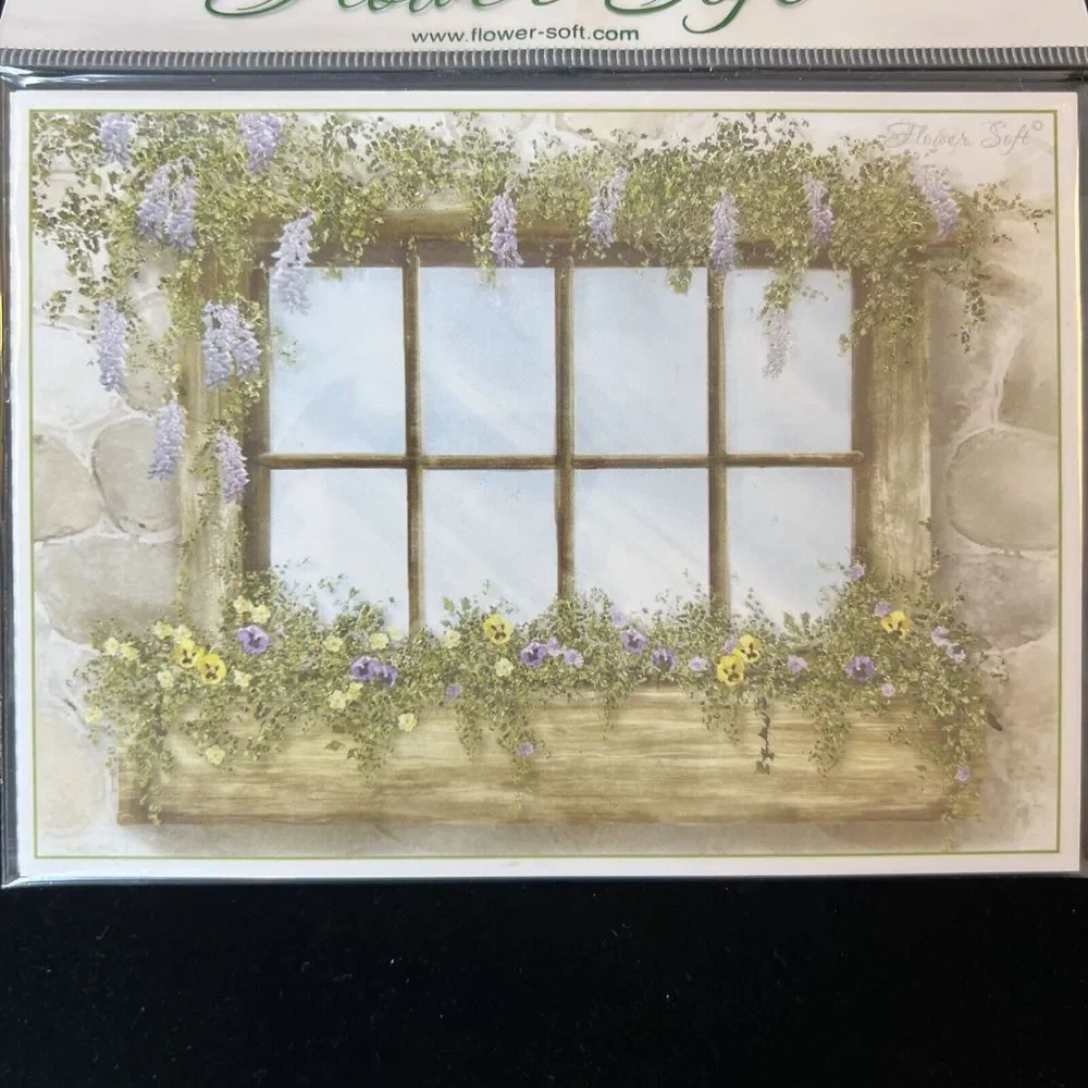 New Flower Soft Card Making Focal Toppers - Vintage Country Window Card Topper‎